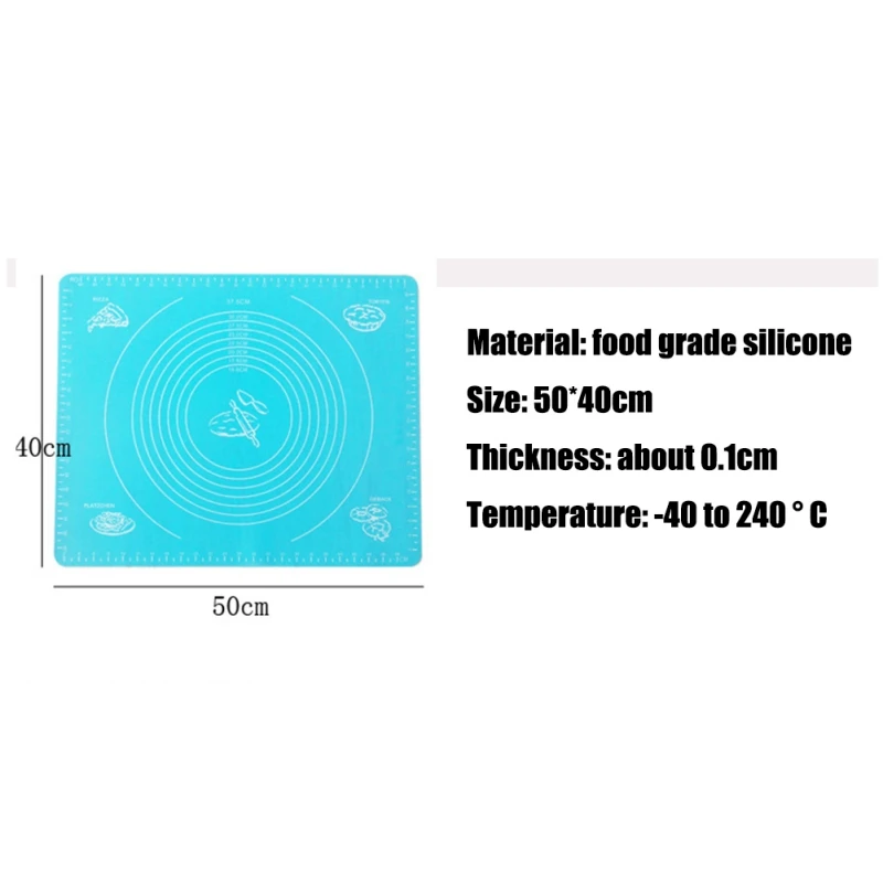 Силиконовый разминающий коврик Norbi со шкалой для пищевых продуктов