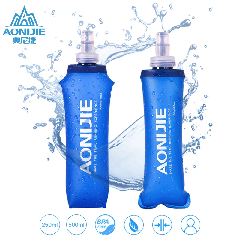 AONIJIE, мягкая колба, бутылка для воды, складные, складные, сумки для воды, TPU, бесплатно, для бега, гидратация, поясные сумки, SD09/10 250/500 мл