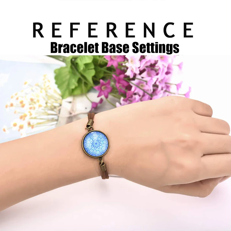 20 шт./лот полуготовый кожаный браслет с пустым разъемом мм плоский круглый