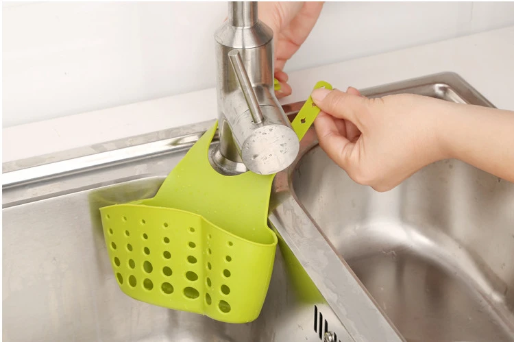 Home Storage Drain Basket Kitchen Sink Holder Adjustable Snap button Soap Sponge Hanging Bag Accessories | Дом и сад