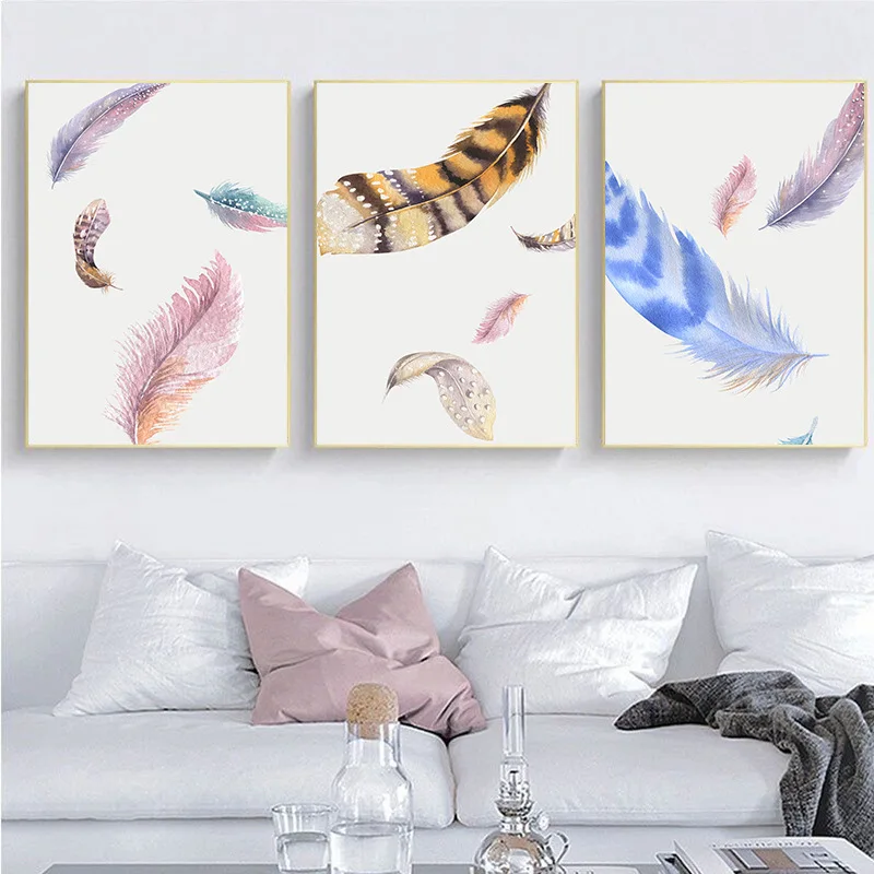 

Spray Color Abstract Animal Bird Feather Plant Flower Tree Rings Canvas Painting Wall Picture Poster Living Room Home Decoration