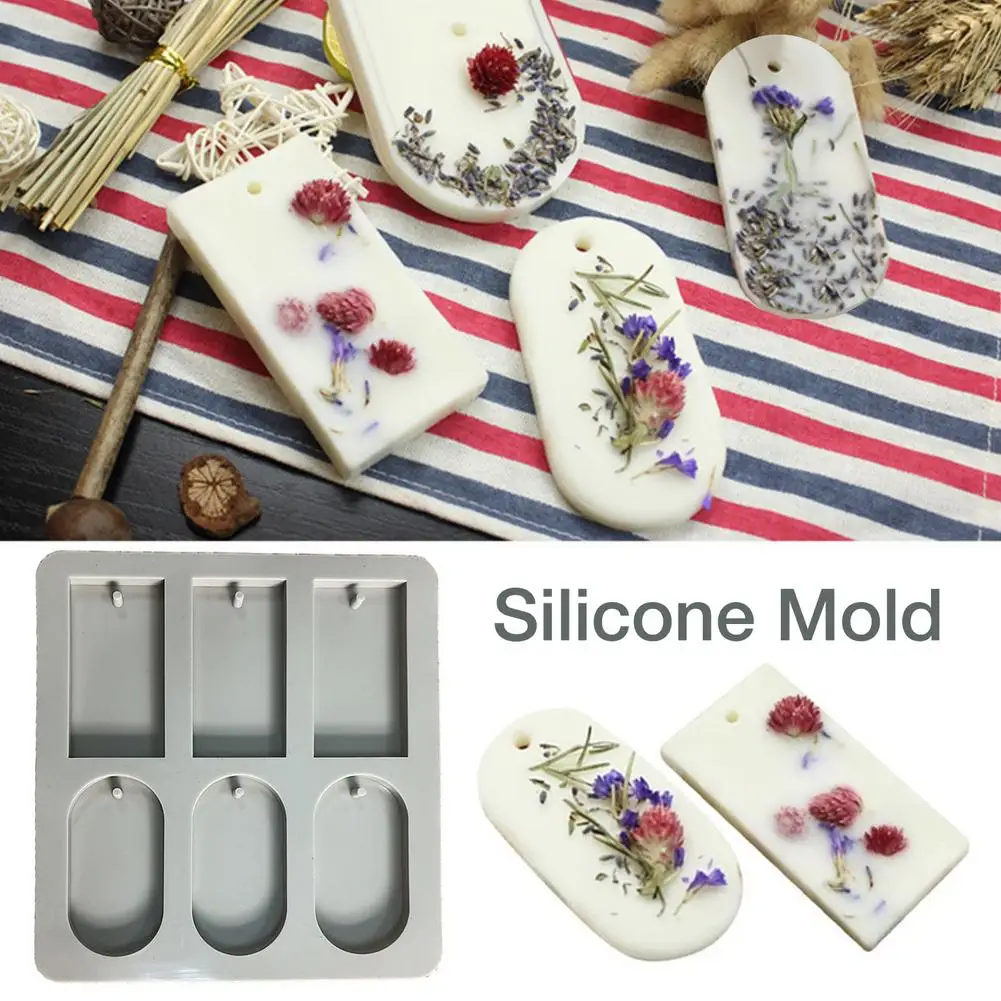 

6 grid mould Rectangular/Oval DIY Wax Tablets Epoxy Pottery Mold home indoor decoration mold Ornaments Crafts manual mould