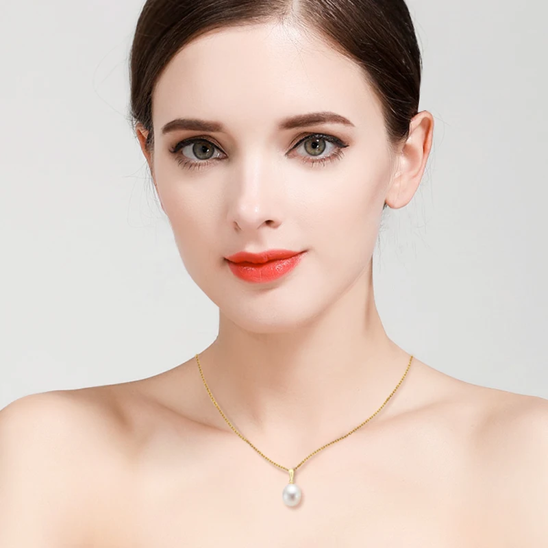 FENASY 18K золотые перламутровые украшения для женщин колье влюбленных жемчужные
