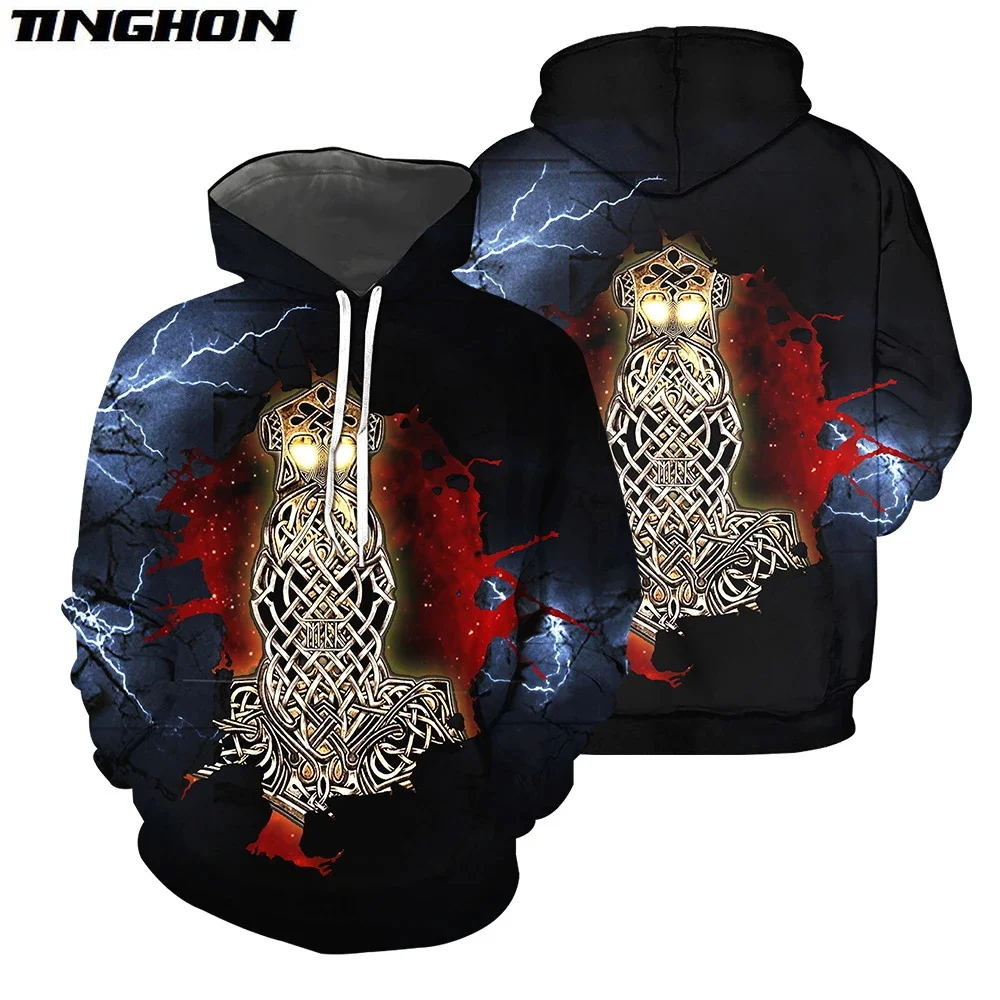 

XS-7XL Viking Tattoo 3D All Over Printed Shirts Tees 3D Print Hoodie/Sweatshirt/Zipper Man Women eagle cross Tattoo-36