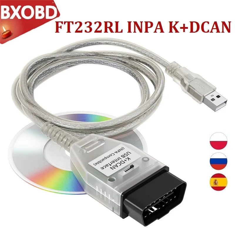 Автомобильный Диагностический кабель для INPA K DCAN FTDI FT232RL OBD 2 OBD2 автомобильный