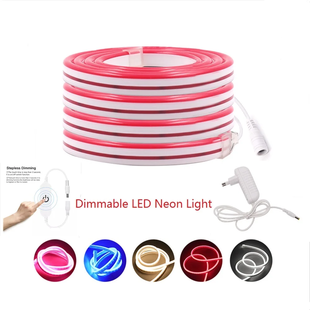 

6mm Narrow Neon Light 12V LED Flexible Strip SMD2835 120LEDs/m Rope Tube Waterproof Dimming Room Bar DIY Christmas Holiday Decor