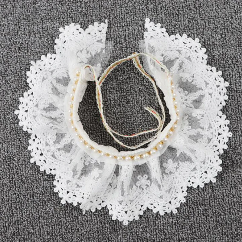 

Cute Double-Layer Lace Decor Small Pet Collar Bib Dog Cat Necklace Decor Home Pet Fashion Neck Collar
