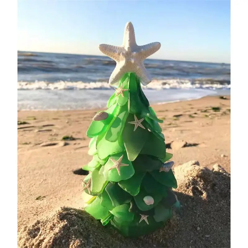 

CHRISTMAS TREE XMAS STAND FESTIVE DECORATION MINI 1 X tree GREEN/BLUE RESIN