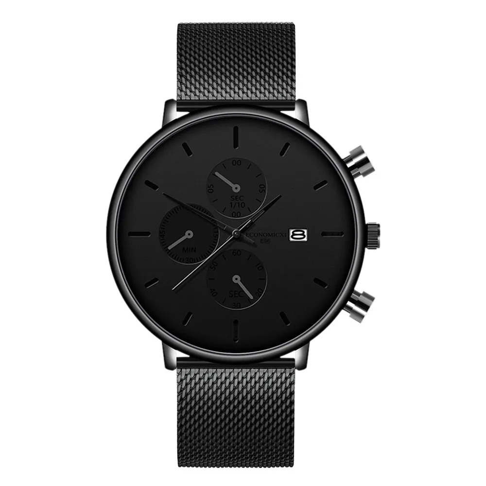 

Mens Watches Quartz Watch Casual Slim Mesh Steel Waterproof Sport Watch Herenhorloge Reloj #YJ