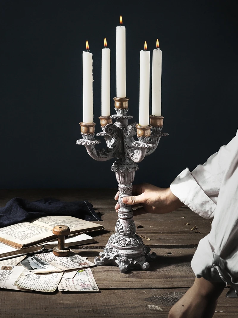 Американский Ретро Подсвечники Смола Подсвечник креативный винтажный барный