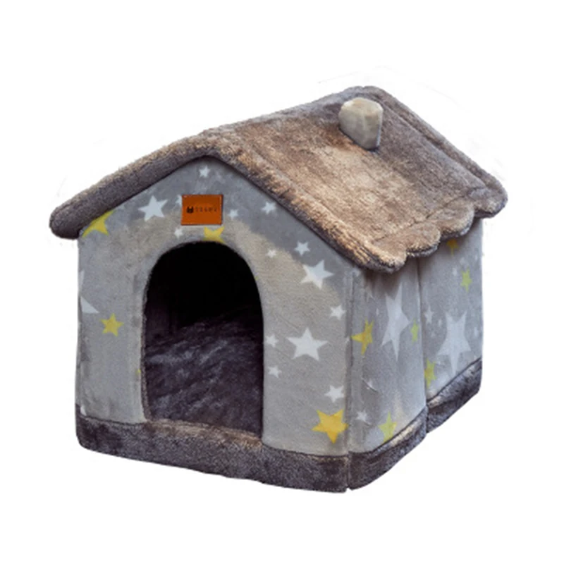

Cute House Cat Bed Kennel Winter Pet Dog Bed Cat Tent Dog Sofa Warm Kennel Mat Semi-Enclosed Pet House Cat Dog Universal Pet Bed