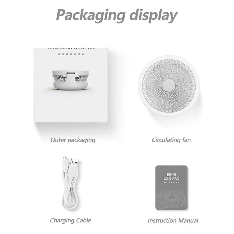 

Mini USB Desktop Fan Personal Portable Cooling Fan 120 shaking head For Office Household Traveling 4 Speed Touch Control