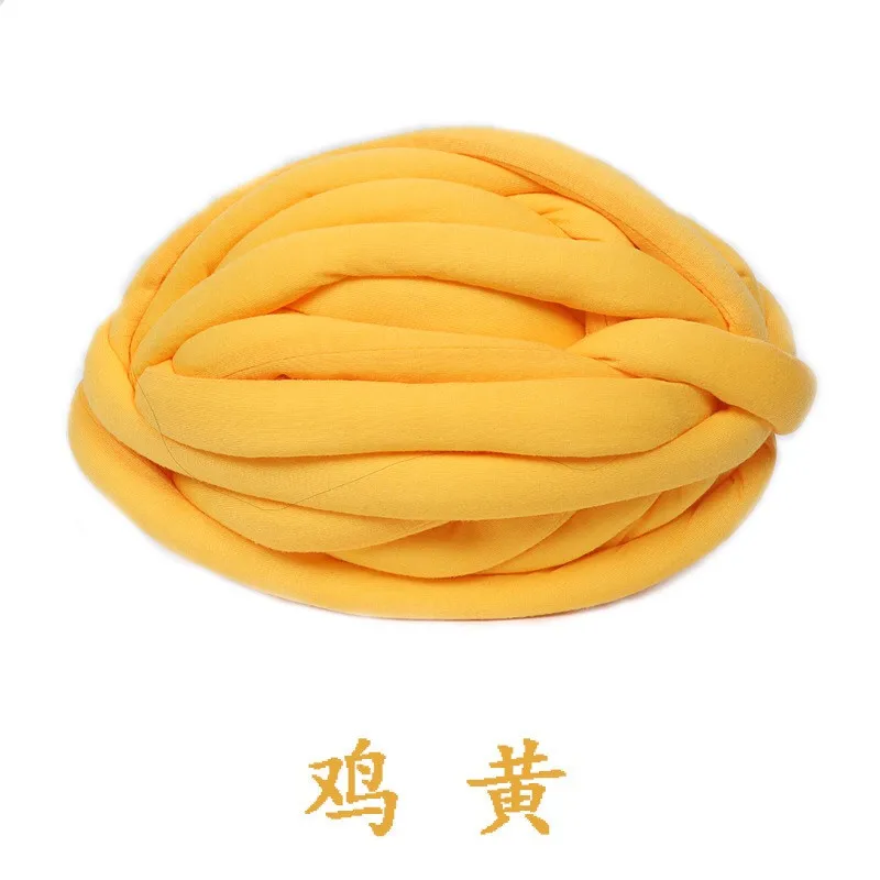 Jumbo хлопчатобумажная пряжа трубчатой формы толстые пряжи Diy громоздкие руки вязаное одеяло ручной вязки пряжа Jumbo пряжа 1000 за мяч - Цвет: Слоновая кость