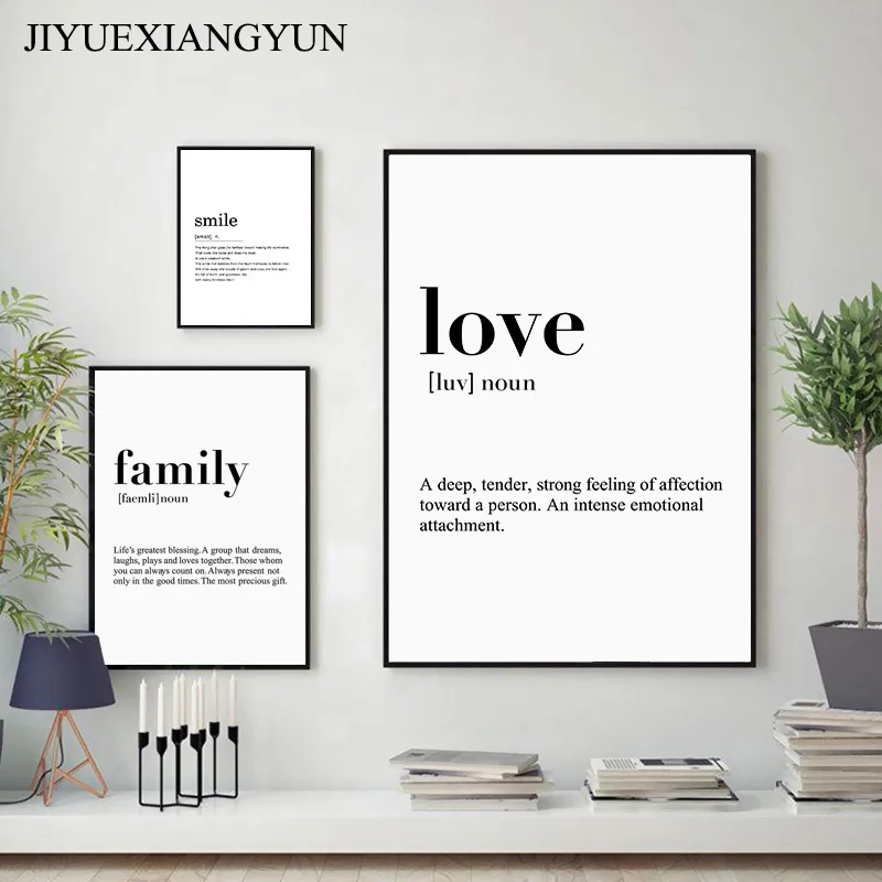 Nordic минималистское полотно Love Home семейная Цитата постер современное настенное
