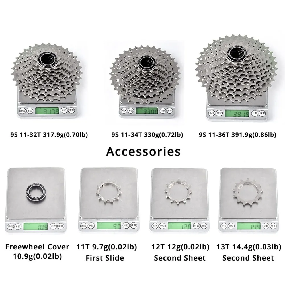 

MTB Cassette 9-Speed Cassette Freewheel 11-23/25/28/30/32/34/36T MTB Road Bike Freewheel Bicycle Sprocket