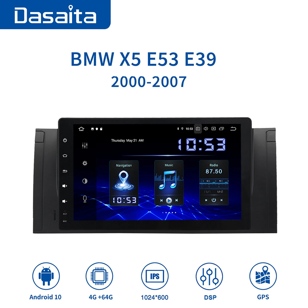 

Dasaita 9" Android 10.0 Multimedia Player Car Radio Player Stereo for BMW E39 E53 X5 Car Stereo Multimedia Navigation carplay