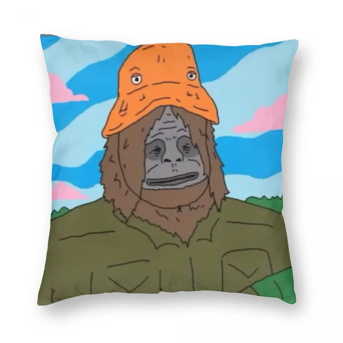 

Sassy The Sasquatch чехол для подушки из полиэстера и льна с бархатным узором на молнии, декоративный чехол для домашней подушки