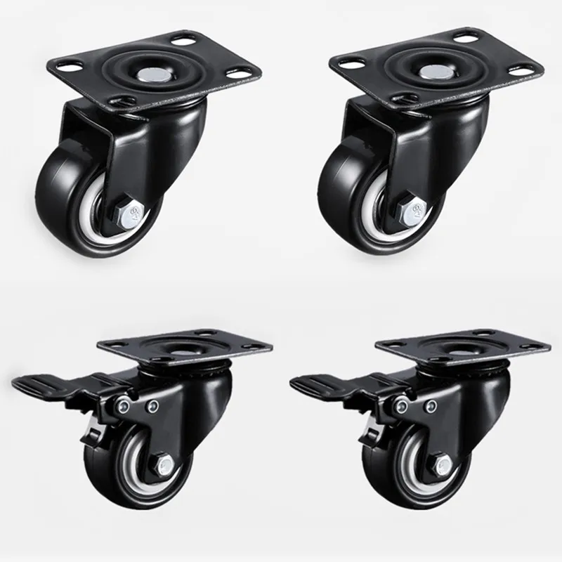 4 шт. 1 5 дюйма 41 мм Heavy Duty 180 кг черный поворотный Колёсики колеса тележки резиновые