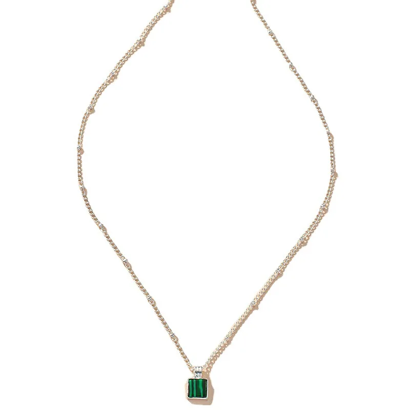 

Ins Gold Chain Acrylic Square Stone Geometric Pendant Choker Necklaces Trendy Korean Fashion Women Party Jewelry