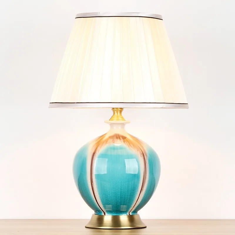 American Style Chinese Ceramic Table Lamp for Bedroom Living Room Study Bedside Soft Modern Simple | Лампы и освещение