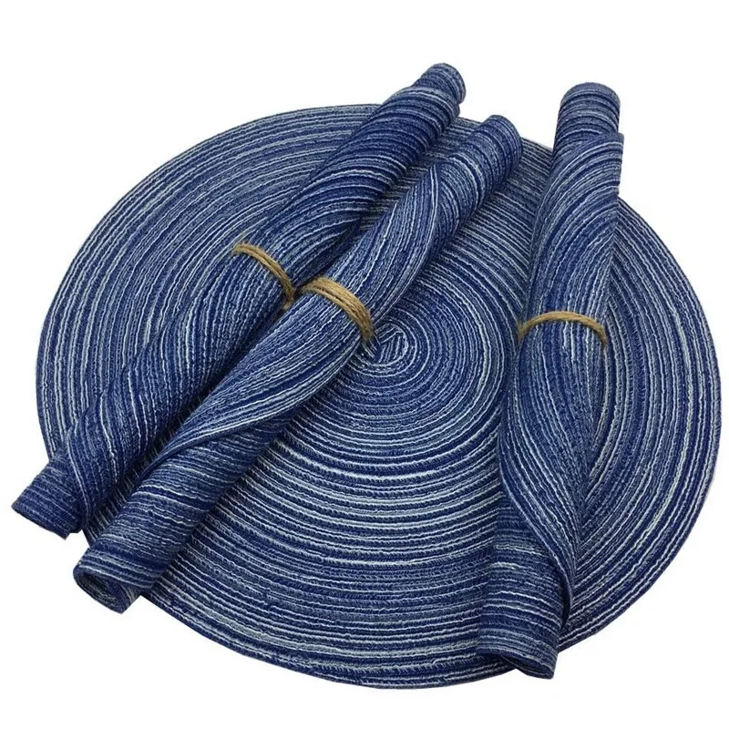 Placemats Round for Dining Table Set of 4 Woven Heat Resistant Non-Slip Kitchen Mats | Дом и сад