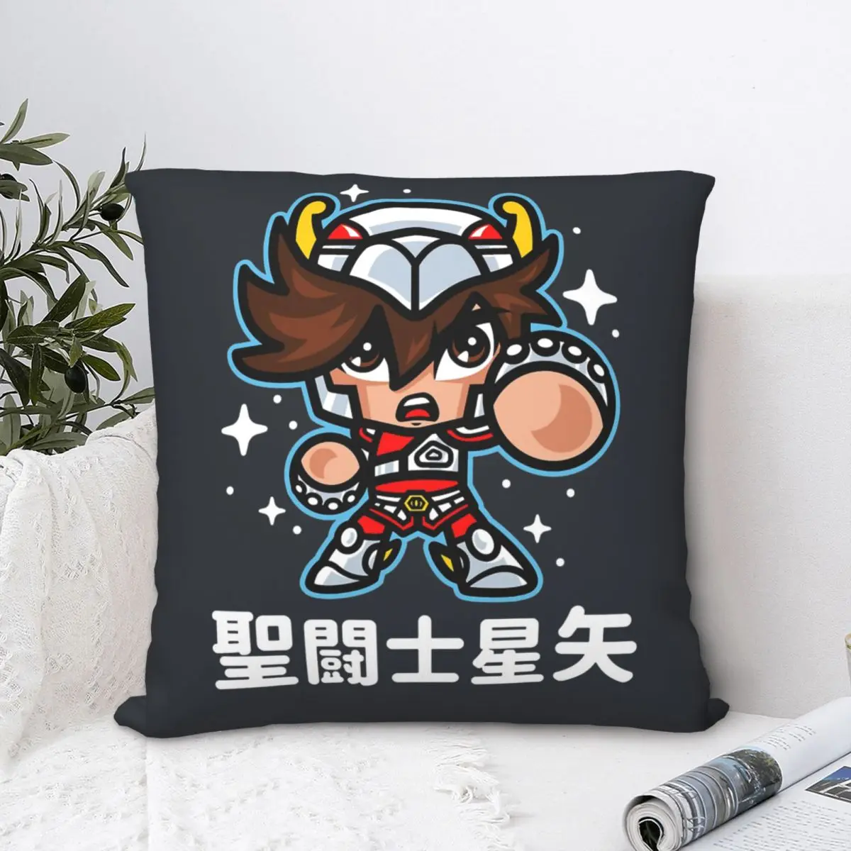 

ChibiSeiya II Polyester Cushion Cover Saint Seiya For Sofa Garden Decorative Soft