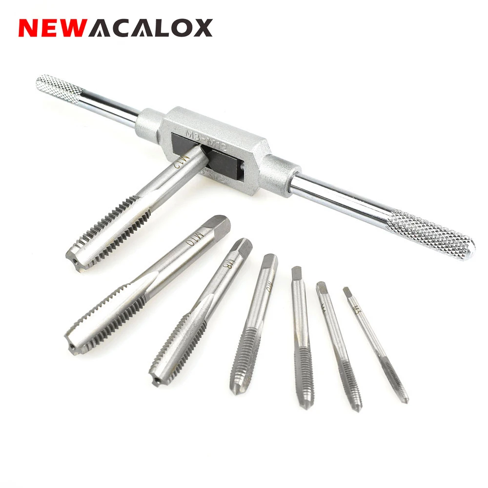 NEWACALOX M3-M12 гаечный ключ и Высокоскоростная сталь 8 в 1 Набор инструментов DIY ручной набор инструментов