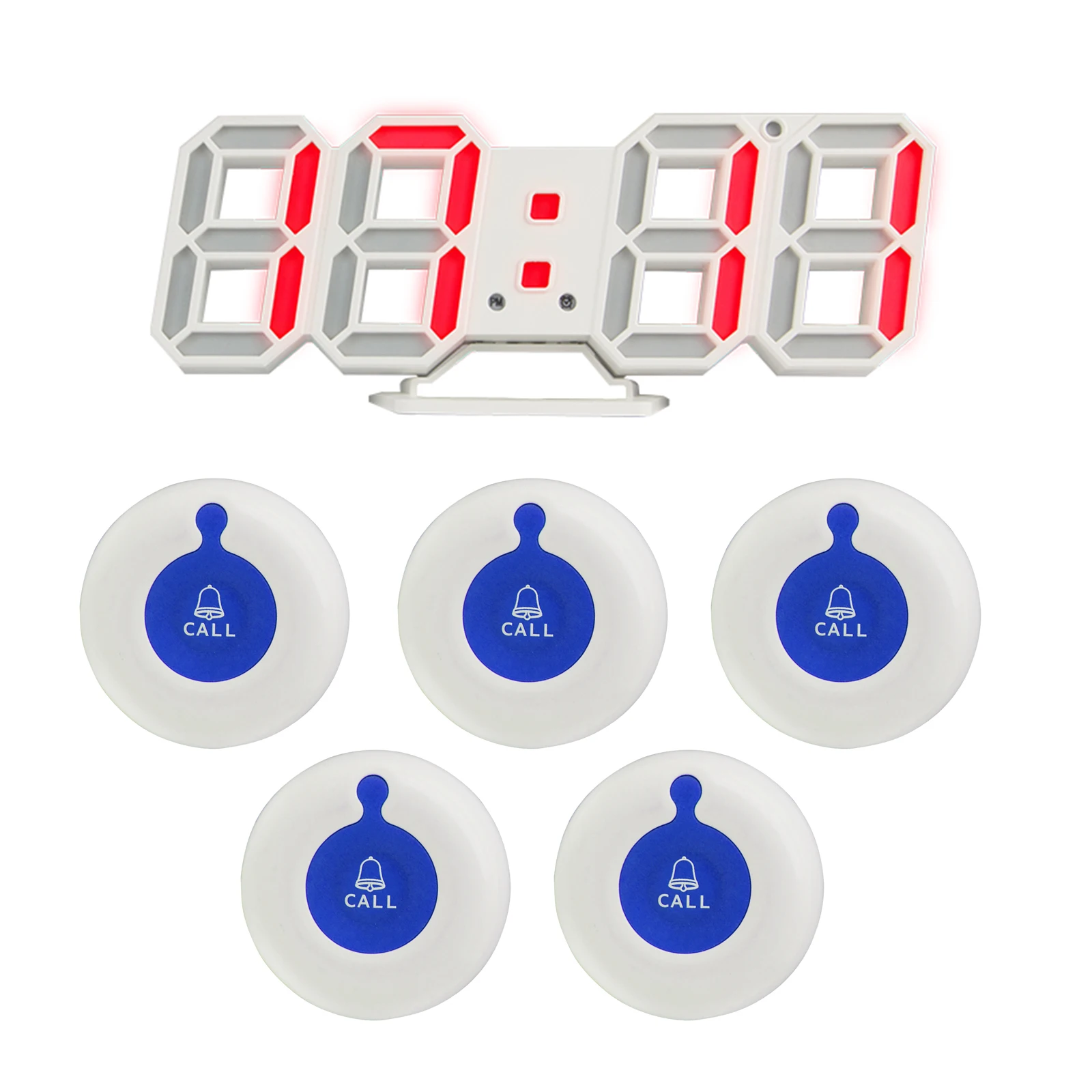 

W611-48x/y-a1-wb Visitor Waiter Restaurant Food Court Table Call System 5 buttons and 1 display
