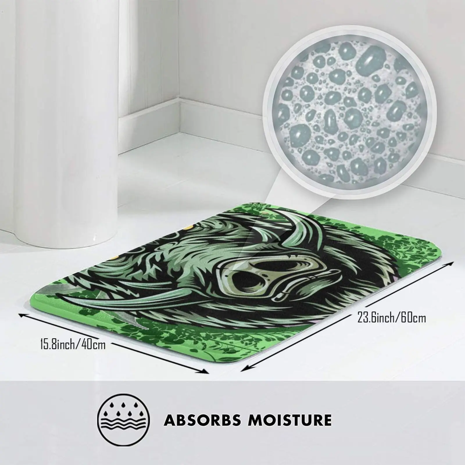 Дикий зеленый цветочный кабан удивительная идея в подарок для животных коврик