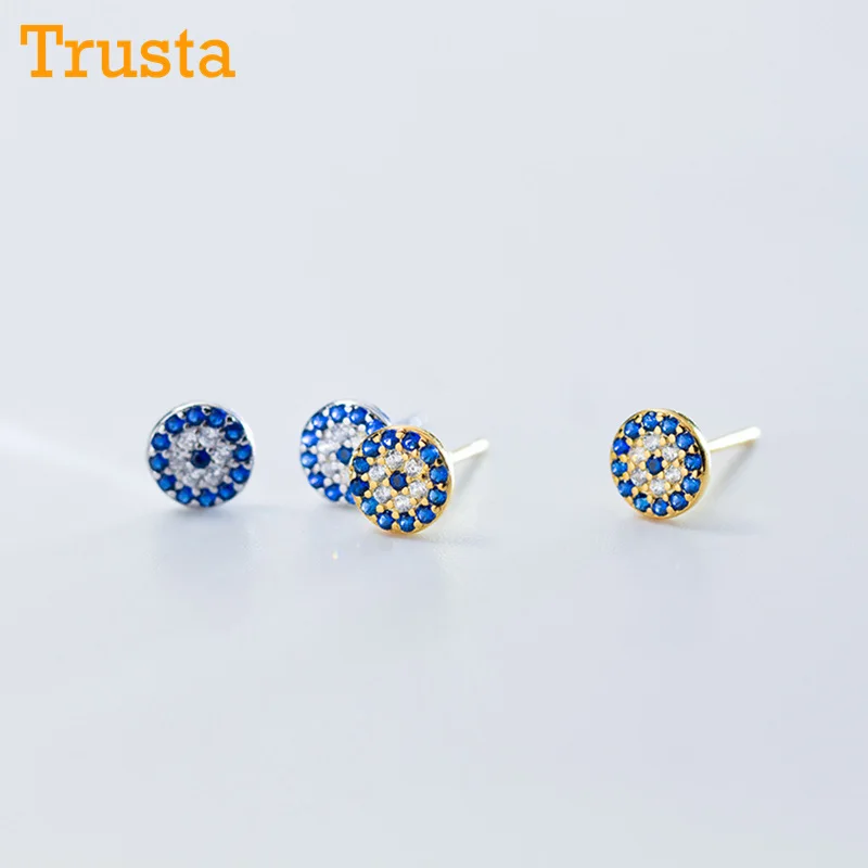 Trusta, 925, цельное Настоящее серебро, Модные женские ювелирные изделия, Круглый глаз, CZ браслет, 16 см, для девочки-подростка, леди, подарок, DS966