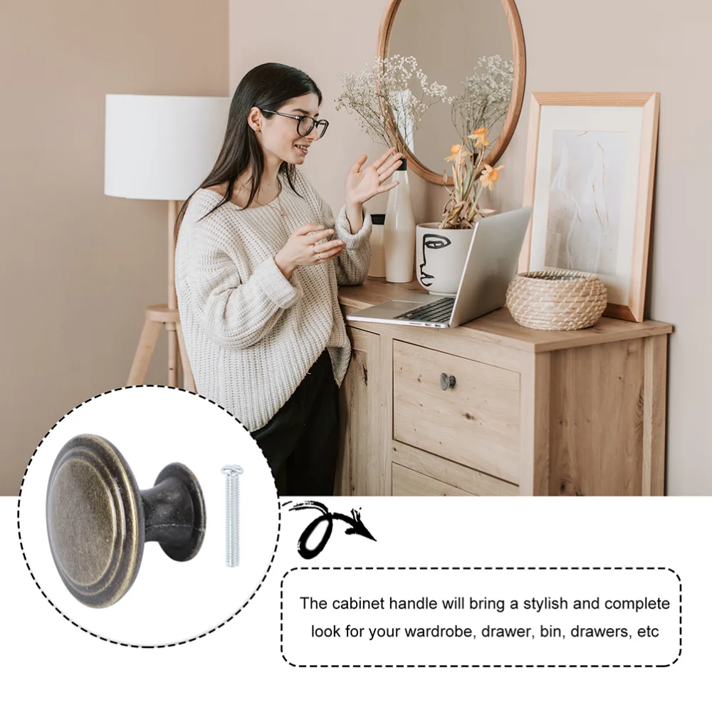 

10Pcs Fashion Drawer Cabinet Knobs Antique Style Wardrobe Door Handle Knob