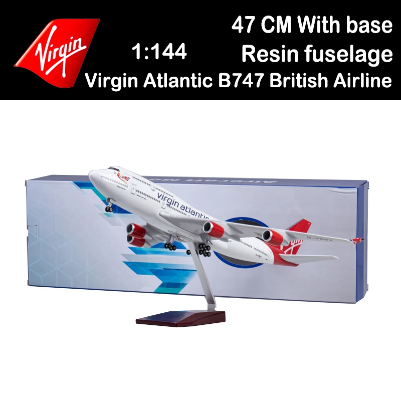 

Модель самолета B747, 47 см, натуральный Атлантический, британская авиакомпания, авиационный лайнер, авиационные игрушки, коллекция самолетов ...