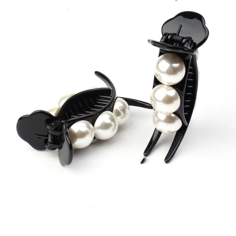 

1 Pc Women white pearl Hair Claw Banana Hairgrip Hairpins Hair Accessories Hair Clips Headwear Ponytail Holder