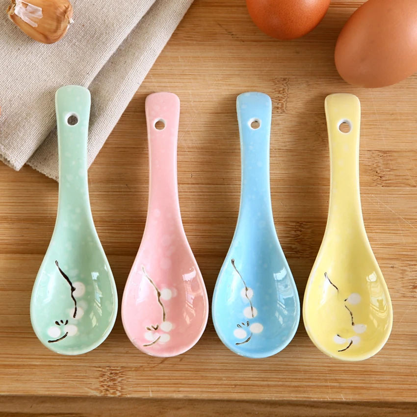 1 шт. в японском стиле керамическая ложка детская кофе риса кухонная посуда