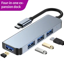 4 in 1 HUB Splitter Type-c Docking Station Extension Staion Compatible with MacBook Pro Laptop Computer Accessories