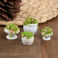 2pcs dollhouse furniture 112 accessories mini green plant bonsai flower pots