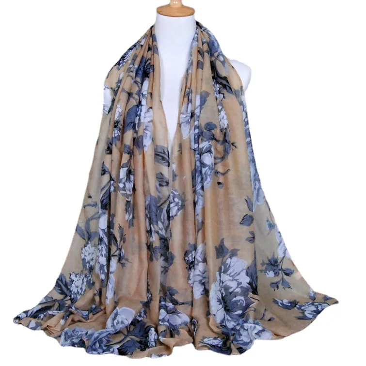 

JTVOVO RUNMEIFA 2021 New Muslim Women's Thin Veil Hijab Voile Print Summer Beach Sunscreen Scarf Turban Headscarf Hijabs Femme