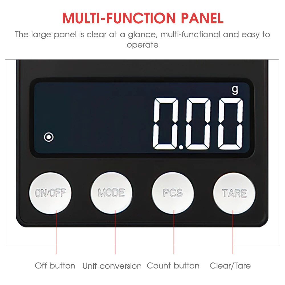 Весы электронные из нержавеющей стали портативные с ЖК-дисплеем 1 кг/0 г - купить