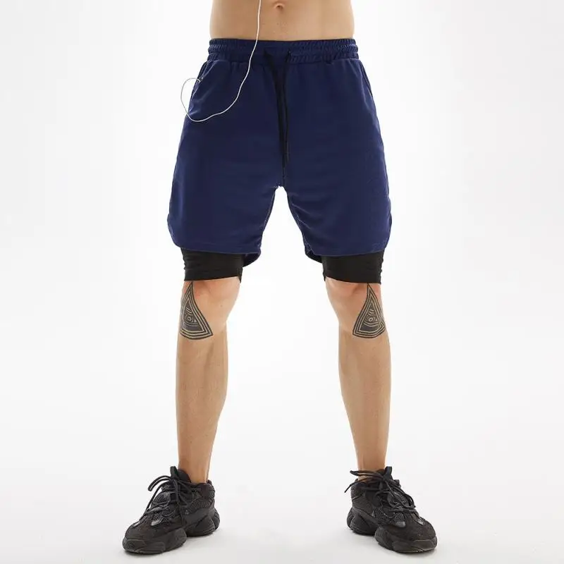 

quick drying shorts gym yoga Training shorts Men's 2 in 1 Joggers Shorts Workout Shorts Lightweight Fitness shorts with pockets