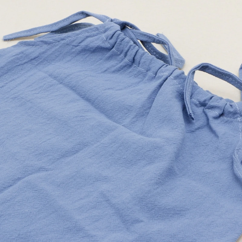 

Summer Baby Girl Cotton Strap Top Sleeveless T Shirt Newborn Shoulder Tie Top Q1FE