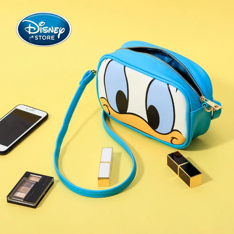 

Disney PU Women Shoulder Bags Cartoons Minnie Donald Duck Square Messenger Bag Small Handbag Fashion Phone Bag For Girl