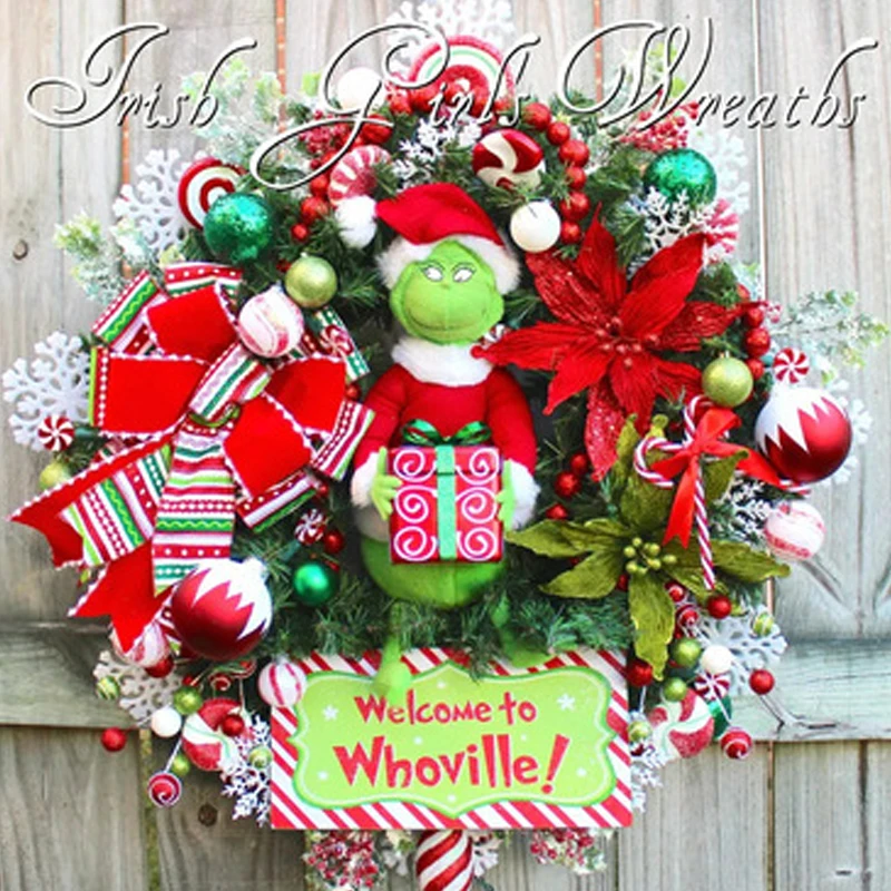 

Рождественский венок «Грим», Рождественский венок-вор, Рождественское украшение для двери, подвесная гирлянда, рождественские подарки 2022