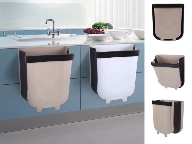 8L Настенный Складной мусорный ящик для кухни шкаф дверь подвесное мусорное ведро