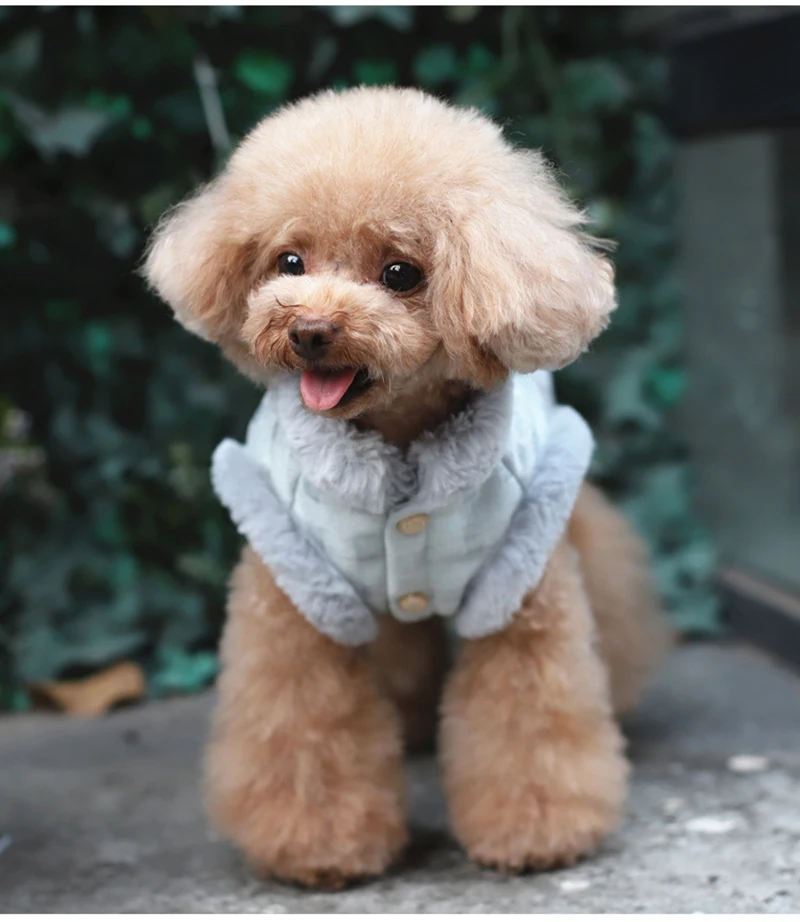 Three color warm winter Dog parka clothing Puppy Clothes Vestidos vest cat Pets dogs coats Jacket Jackets Chihuahua plaid parka