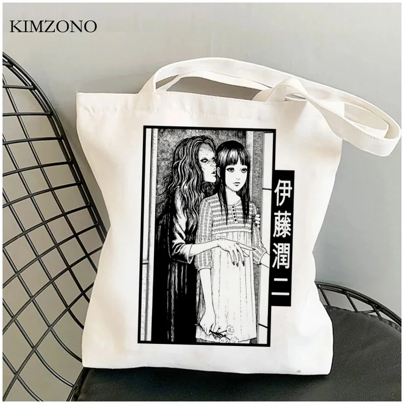 

Junji Ito shopping bag bolsas de tela recycle bag cotton bolsa handbag grocery bag net ecobag string reusable grab