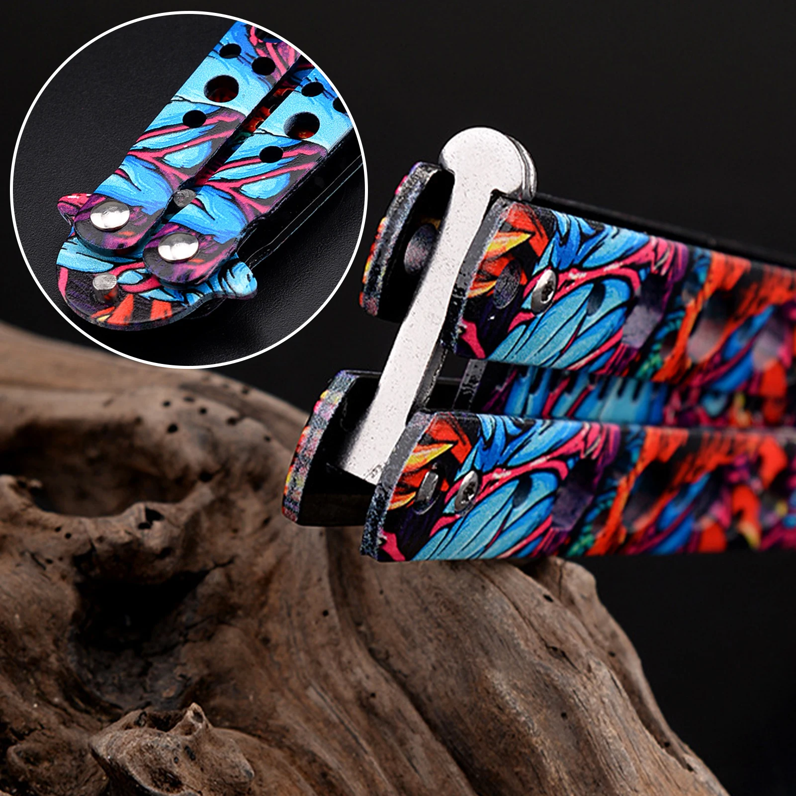 Фото Portable Butterfly Knife Comb Stainless Steel Foldable Blunt Training Outdoor Trainer Salon Hairdressing Styling Tool Инструменты Portable Butterfly Knife Comb Stainless Steel Foldable Blunt Training Outdoor Trainer Salon Hairdressing Styling Tool Инструменты