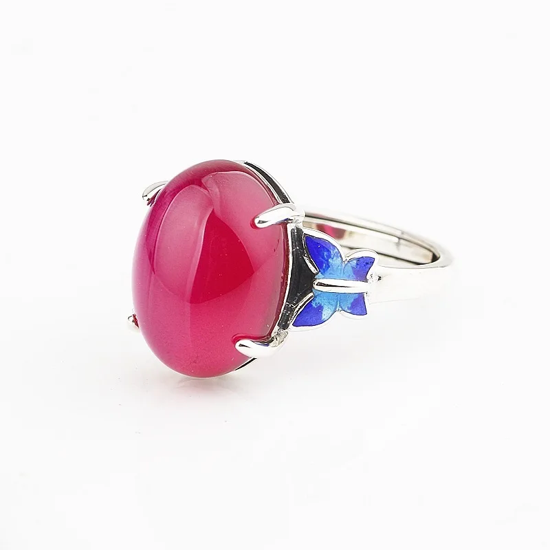 

silver wholesale product s925 pure silver red corundum mouth ring ring female contracted and fashionable joker openings