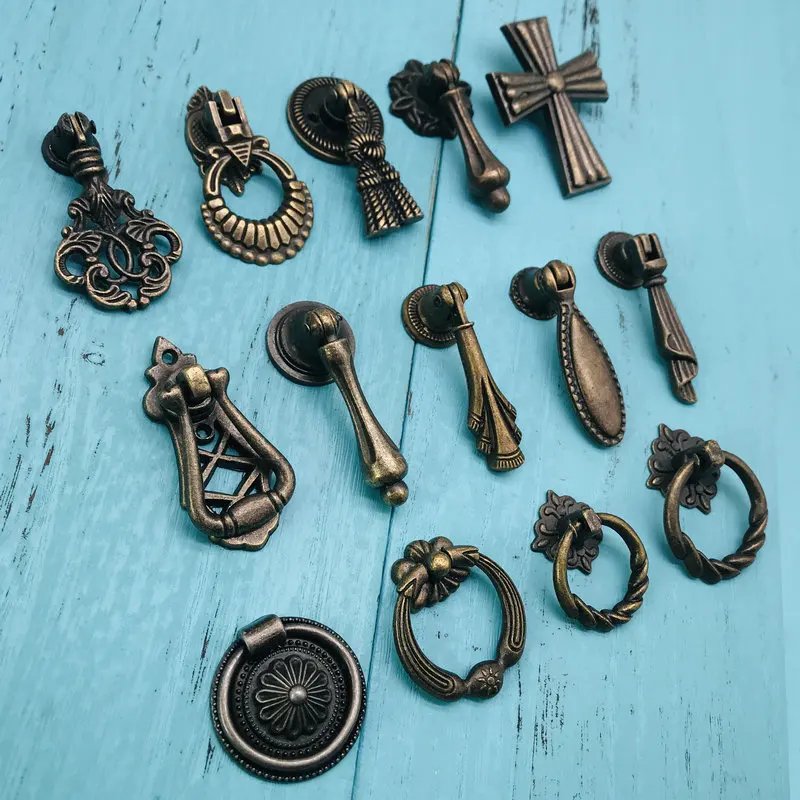 Винтаж круглое кольцо мебель дверная ручка для двери из цинкового сплава