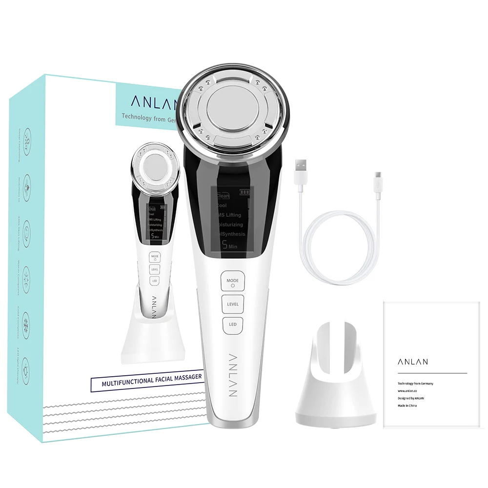 ANLAN EMS Facial Massager LED Light Therapy Skincare Wrinkle Removal Skin Tightening Hot Cool Treatment Skin Care Beauty Device