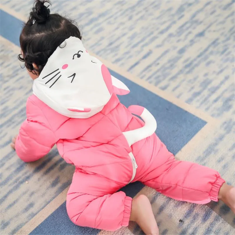 Hooded Infant Snowsuit Cotton Overalls Baby Winter Warm and Soft Jumpsuit Russian for Kids 6-12 Months |